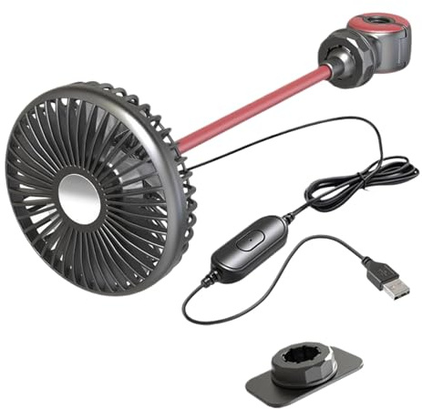 Ventilateur De Refroidissement De Voiture - 3 Vitesses USB | Circulateur D'air De Véhicule Portable Pour VUS Truck RV, Mini Gadget De Refroidissement Fort, Ventilateur Compact Rotation à 360 ° Pour