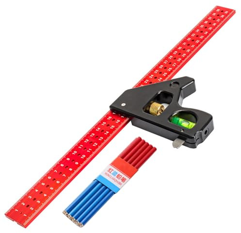 Cuadrado Multiusos De 300/400 Mm Con Niveles Y Aguja Trazado Ideal Para Carpinteros Profesionales Y Herramientas Reparación Muebles Para Hogar