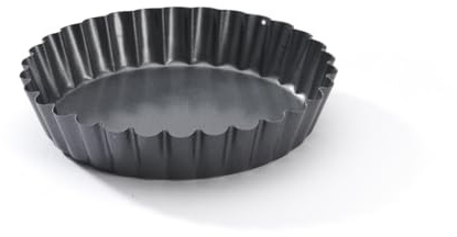 DE BUYER - Moule à tartelette rond Cannelé en acier antiadhésif - Diamètre 12 cm -, Noir (Lot de 6)