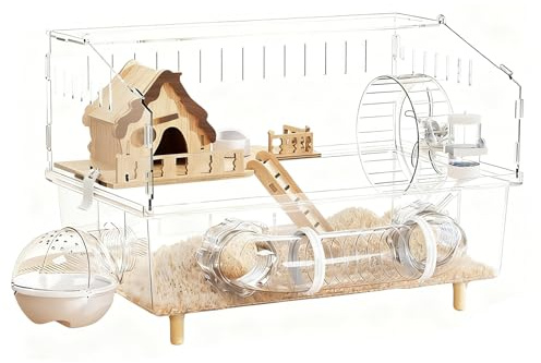 Großer Hamsterkäfig | 2-lagige, Klare Acryl-Haustierhabitate | Rennmauskäfig – Für Drinnen Und Draußen, Für Zuhause, Hof, Zucht, Beobachtung, Zoohandlung