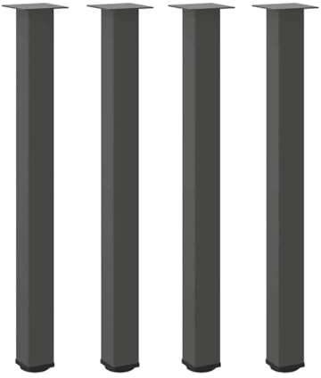 Tmriohed Bartischbeine 4er Set, Stehtisch-Beine aus pulverbeschichtetem Stahl in Anthrazit, 100-102 cm höhenverstellbare Tischfüße für Bartisch, inkl. Montagezubehör (Ohne Tischplatte)