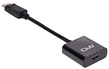 CLUB3D DisplayPort 1.2 a HDMI 2.0 UHD Adaptador Activo - Adaptador para cable (Displayport 1.2, HDMI 2.0, Male connector / Female connector, 0,21 m, Negro)