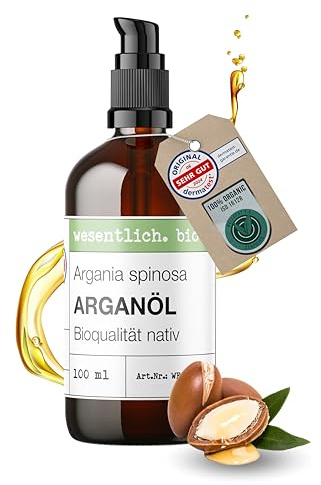 wesentlich. Arganöl BIO kaltgepresst | 100 ml Pflegeöl für Haut, Haare & Gesicht | 100 % naturrein & vegan | abgefüllt in Deutschland | Braunglasflasche