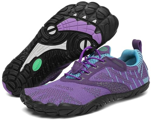 SAGUARO Donna Barefoot Scarpe Fitness Traspiranti Antiscivolo Scarpe da Trail Running Unisex Scarpe da Acqua Antiscivolo Scarpe da Bagno Scarpe Sport Indoor e Outdoor Viola 40 EU