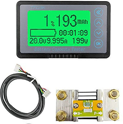 TF03K indicatore batteria tester capacità batteria, con filo terminale e cavo schermato 1M, misuratore capacità batteria per camper e carrelli elevatori modificati