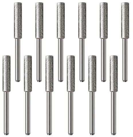 VGOL 12 unids 4,8 mm diamante motosierra afilador rebabas piedra afilar herramienta de pulido pulido para motosierra amoladora u otra herramienta giratoria