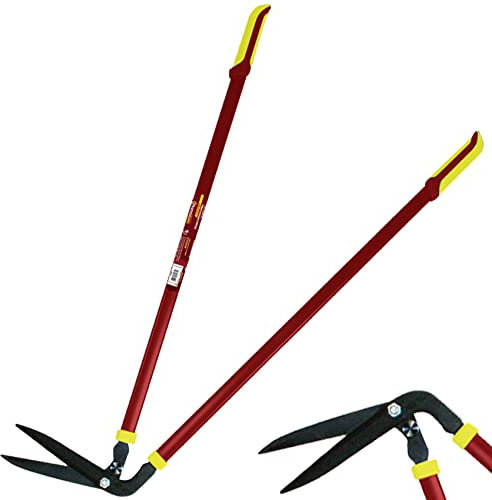 NTI 39'' Kingfisher Garden PRO Gold Side Cutting Deluxe Border Shears Grass Lawn Edge Cutter Garden Trimmer Long Handled Soft Grip Gardening Patio Edging DIY Hand Tools, Red, Yellow & Black