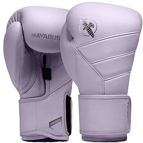 Hayabusa T3 Kanpeki Leather Boxing Gloves Men and Women for Training Sparring Heavy Bag and Mitt Work - Wisteria Purple, 14oz