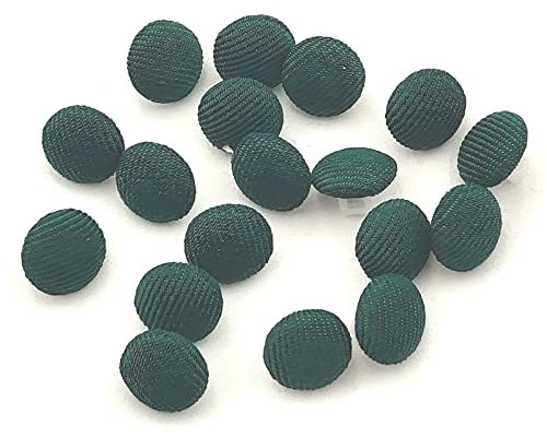 YOOGCORETT 50 Stück grüne Stoffknöpfe mit Satin-Stoff überzogen mit Schaft, Vintage-Knöpfe für Kleidung, Nähen, Bastelarbeiten, Scrapbooking, Dekorationen, Knöpfe und Hochzeitskleiderknöpfe, 10 mm
