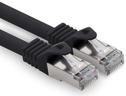 freiwerk 50m - black - 1 piece CAT.7 network cable Lan Ethernet patch cable S-FTP LSZH PIMF 10GB s RJ45 plug Cat6a