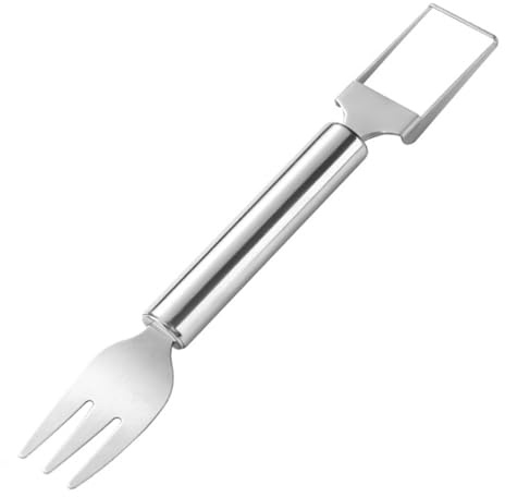 Stainless Steel 2 in 1 Watermelon Fork Watermelon Fork Slicer Fruit Forks Slicer Tool Dual Head Portable Artifact for Party Camping Kitchen Gadget