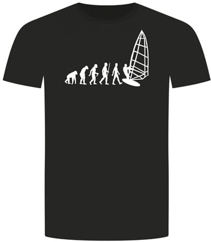 Evolution Surfen T-Shirt - Windsurfen Surfbrett Schwarz 3XL