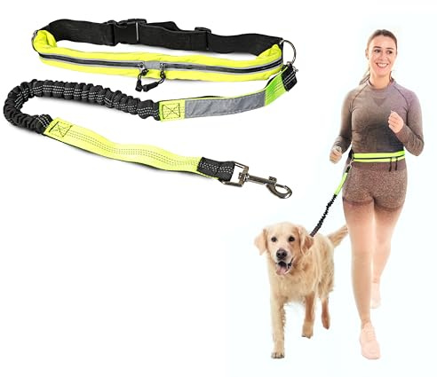 Bestfor Hands Free Dog Lead Fitness Belt For Running, Walking, Jogging Hands Free Exercise With Adjustable Straps, High Visibility, Pocket For Medium to Large Dogs