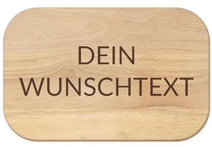 Personalisiertes Frühstücksbrettchen mit Wunsch-Name oder Gravierten Text – Brotzeitbrett als Geschenk-Idee Geburtstag, Vatertag, Muttertag, Frauen und Männer, Vesperbrett/Schneidebrett 23x15cm
