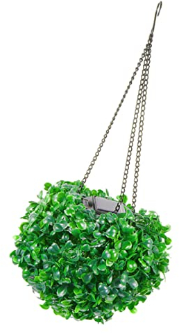 Zerodeko Solarbetriebene LED Hängekugellampe aus Buchsbaumkugeln Grün