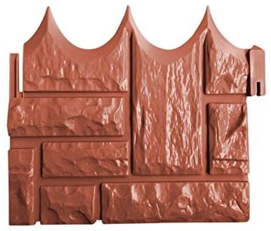 Cenz-888 Dekorativer Gartenzaun Garten Ziegel Zaun Zement Zaun Zement Stein Mold Beton Blume Garten Rasenform Kunststoff Kleine Zaun Outdoor-Dekor (Color : Auburn)