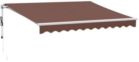 vidaXL Gelenkarmmarkise, Markise Ausziehbar Automatisch mit LED, Sonnenmarkise für Terrasse Balkon, Sonnenschutz Balkonmarkise Terrassenmarkise, Braun 300x250cm