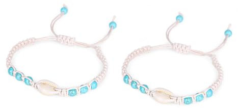 WRITWAA 2stücke Elegantes Weiß Handgefertigtes Geflochtenes Shell Schmuckstück Modisches Damen Handgelenksband Langlebiges Accessoire Geschenkidee Für Geburtstag Und Jubiläum