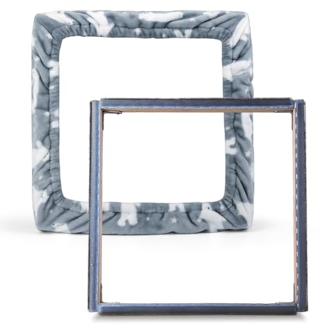 JTVTW Greiferstreifen-Rahmen Gripper Strip Frames Punch Needle Hooking Frame Stickrahmen mit Deckel 40*40cm (Grau Blau)