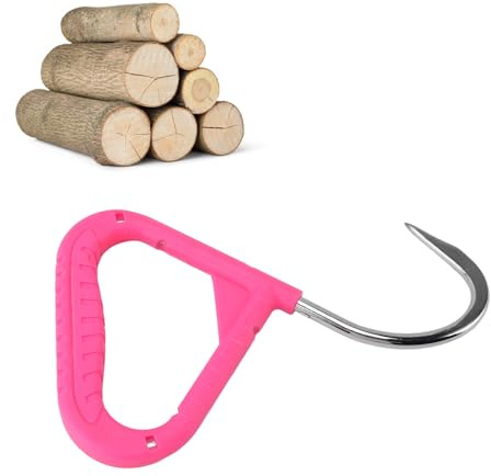 LOCADENCE Pulp Hook, Chrome Plated Steel Log Lifting Hook, Single Handed Comfortable Grip Log Lifting Hook, Log Tongs for Woodworking Garden