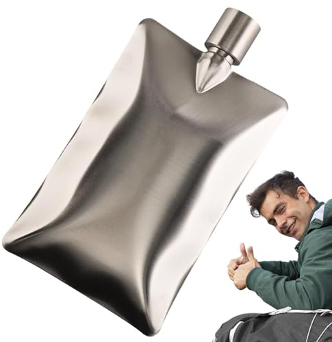 Bottiglia da whisky portatile, bottiglia tascabile per whisky - Fiaschette piatte in acciaio inossidabile | Bottiglia di vino tascabile impermeabile, bottiglia di liquore per il campeggio