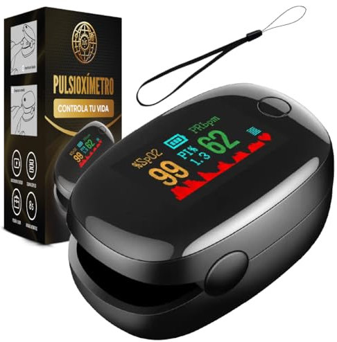 3JG® Pulsioximetro de dedo profesional, oxímetro de Dedo con Pantalla OLED – Medidor de Oxígeno en Sangre (SpO₂) y Frecuencia Cardíaca – Para Adultos y Niños – Portátil, Fácil de Usar y Preciso