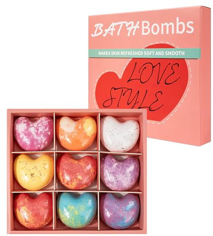 CHSEEO Bombe da Bagno, 9 Pezzi Bath Bomb per Bambini Donne, Regali di Compleanno e di Natale, per la Cura di sé e il Ripristino del Corpo, Doccia a Vapore