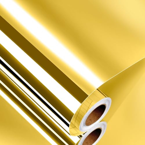 Decotalk Pellicola Adesiva Per Mobili Specchi Oro Autoadesivi 30X1000cm Specchi Flessibili Adesivi Per Pareti Riflettente Specchio Decorativo Senza Vetro Artigianato Decorazione Della Parete Diy