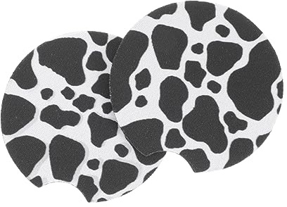 Alipis 4 Posavasos para Coche Ligeras Diseño de Vaca para Protección y Decoración Interior del Automóvil Almohadillas de Neopreno y Goma