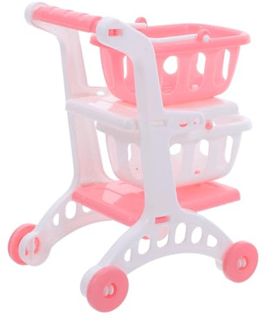 BESPORTBLE 8pezzi Carrello per Spesa Giocattolo Ruote Mini Carrello da Supermercato per Ragazzo Ragazza Ragazza Portatile e Spazioso per Giochi di Ruolo e Stoccaggio Realizzato Materiali