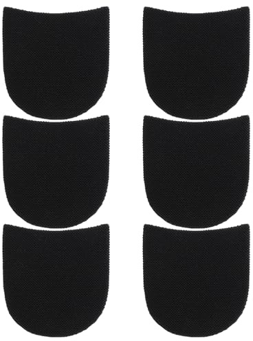 Xindojuz 6 st skoklack reparation gummikuddar utbyte, stövel klack ersättning reparation sko sulskydd, halkfria lim klackar dynor för män och kvinnor skor, 4 mm (0,16 tum) tjock, svart