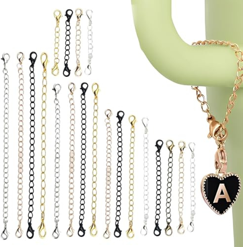 BDEPSTR Catena di Estensione,20 Pezzi Estensori per Catena,Gioielli Collana Bracciale Extender,Estensione Della Catenas,per Bracciali Collane