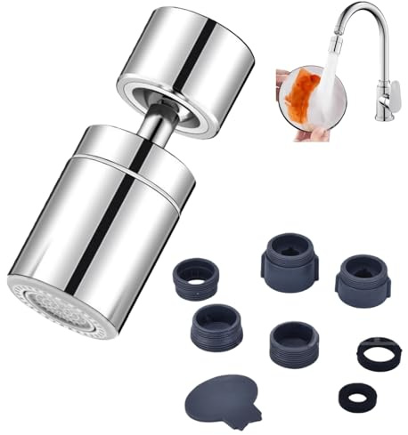 Kitchen Tap Spray Head Attachment,Universal Faucet Adapter with Tap Filter Nozzle,Tap Extender for Kitchen Bathroom Sink,Durable Tap Sprayer Attachment for Kitchen Sink, Replacement Tap Heads