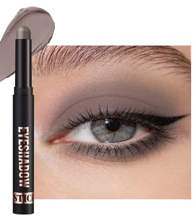 Creme Matte Lidschatten Stift, Grau-braun Blendable Eyeshadow Wasserfest | Langanhaltend Cremig Seidige Lidschattenstift, Einfach zu Bedienen, Hochpigmentiert Eyeshadow Crayon Stick Makeup für Frauen