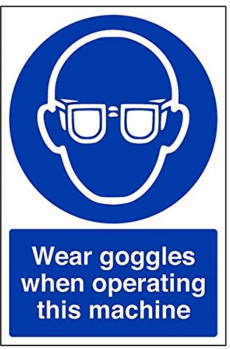 vsafety Schutzbrille tragen, wenn diese Maschine, (3 Stück), 200 mm x 300 mm, 3
