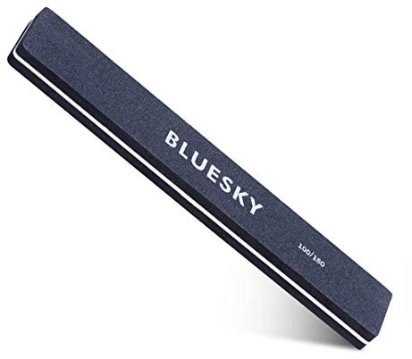 Bluesky Nail Buffer, Square, Double Sided 100/180 Grit, Black | The flat block covers the whole plate in one pass, quick prep that leaves a matte surface for base coat.