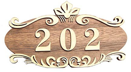 Hausnummern, Hausnummernschild Hochwertige Türnummer Aus Massivem Holz Digitale Hausnummer des Hotelzimmerrestaurant-Landhaushaushalts (Farbe : Braun)