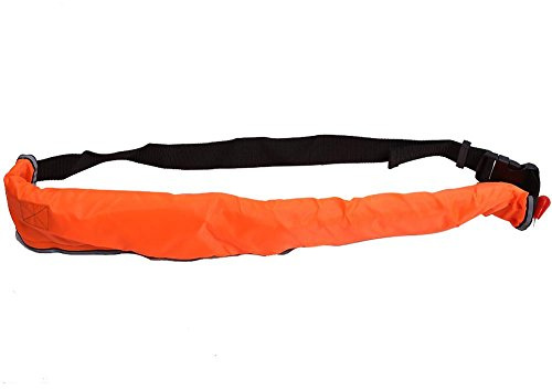 Buoyancy Safety Board Inflatable Belt, with Reflective Tapes and Whistle Flotation Device, Safe Swimming for Hunting, Flat-Water(Orange)