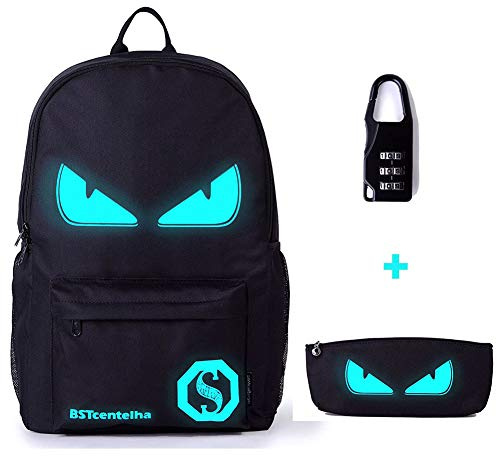 Sac À Dos LiLove Anime Lumineux USB Port de Charge Anti-Vol Étudiant Bookbag Sac À Dos (1)