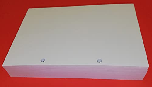 200 Blatt mit 2 Löchern im Format DIN A5 14,5 x 20,5 cm. Dickes weißes Papier 120 g, Nachfüllpackung für Ordner mit 2 Ringen 8 cm Abstand