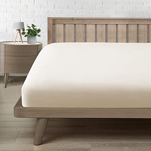 Spannbettlaken 120x200cm, Bettlaken 120x200 bis 30cm - Oeko-Tex Zertifiziert - Premium 100% Mikrofaser Weiches Spannbetttuch Leintuch Ganzjährig - Beige
