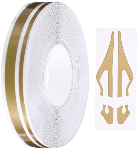 Homoyoyo Ruban adhésif en vinyle à rayures dorées pour voiture, bateau