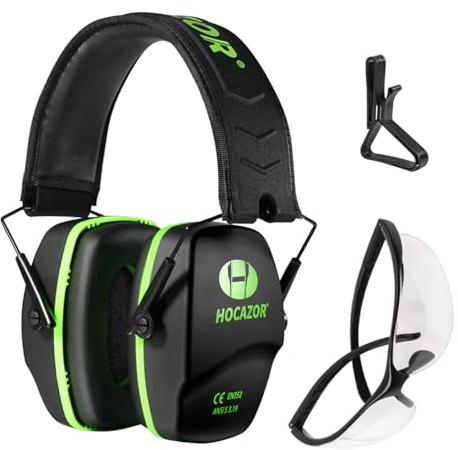 HOCAZOR HZ03 Gehörschutz Schießsport Lärmschutz Kopfhörer für Schießsport, Ohrenshcutz für Erwachsene, Kapselgehörschutz für Jagd, SNR31dB NRR26dB (Grün)
