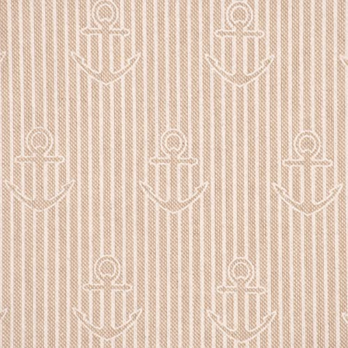 SCHÖNER LEBEN. Dekostoff Iconic Anchor Stripe Anker Streifen Natur weiß 1,40m