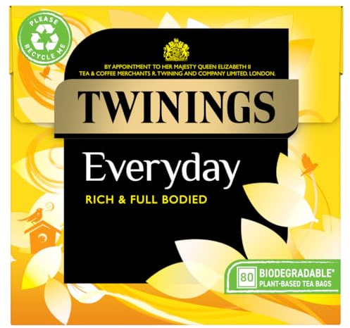 Twinings Everyday Black Tea 4 x 80 Teabags, 232g (Pack of 4)
