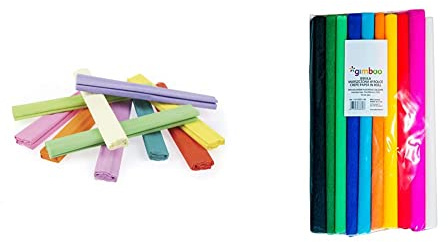 Gimboo - Pastel Krepppapier 10 Rollen 25x200 cm Sortiert/ 1 Pack - 10 Rollen/Farbig sortiert & Krepppapier 10 Rollen 25x200 cm Sortiert 1 Pack - 10 Rollen/5 x 200 cm