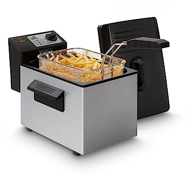 Fritel A101 Friteuse avec zone froide - couvercle anti-poussière en plastique - 3 litres - 2000 watts