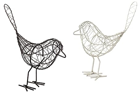Garneck 2st Vogelstatuen Ornamente Für Gartenskulpturen Figuren Zum Sammeln Draht Statue Ornament Hausverzierung Tierfigur Geschenkverzierung Draht Vogel Figur Schreibtisch Büro Marionette