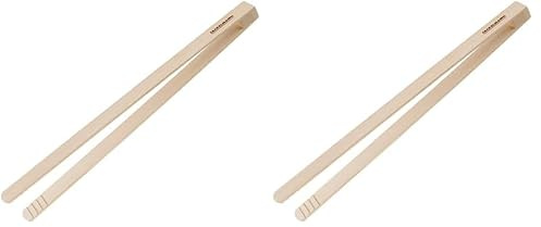 Fackelmann Holzzange Fair 45cm aus Buche, Holz, beige, 45 x 2.7 x 6 cm (Packung mit 2)