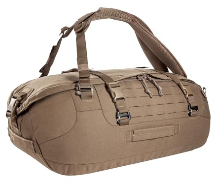 Tasmanian Tiger TT Duffel Sac de voyage tactique pour homme 45 l avec fonction sac à dos et système Molle, verrouillable, volume 45 l, Coyote Brown